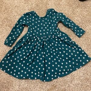 Ruffle Butts Teal Dress with White Daisies